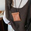 Korean Style Pu Leather Coin Purse Travel Small Storage Bag Ins Hanging Neck Coin Purse  Wallet