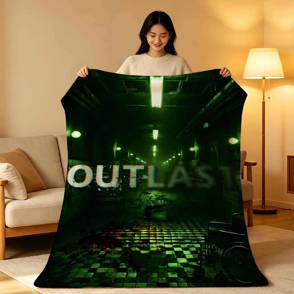 Game T-The O-Outlast T-Trials Throw hot High-Density Short Plush Blanket Soft Skin-Friendly for Sofa Nap Air-Conditioned Room