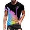 Летняя мужская футболка с круглым вырезом и короткими рукавами с 3D-цифровой печатью, большие размеры, мужские спортивные футболки для мужчин