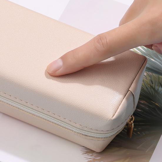 Пенал из искусственной кожи, органайзер для карандашей, маленькая сумка для ручек на молнии, многофункциональная косметичка для работы и путешествий