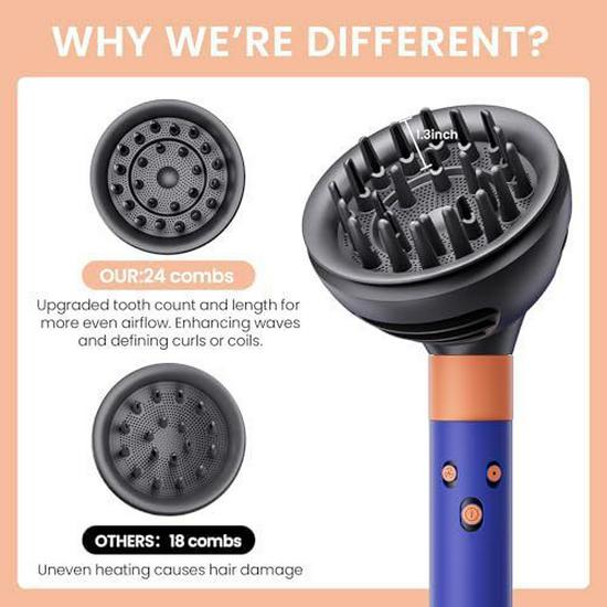 Совместимая насадка для волнистой укладки и диффузор для Dyson Airwrap HS01/HS05