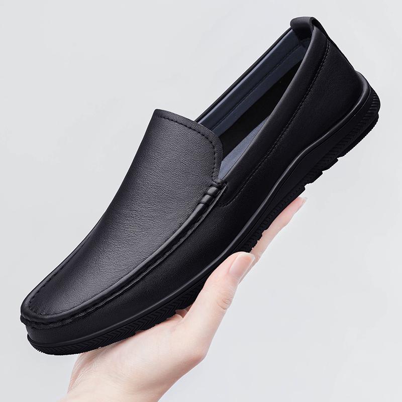 Модный бизнес Мужские слипоны Классические мужские лоферы из натуральной кожи Повседневная дышащая обувь на плоской подошве Нескользящая удобная обувь для ходьбы