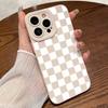 Чехол для iPhone 16 15 14 13 12 11 Pro Max XS X XR 7 8 Plus SE 2022 Белый клетчатый принт противоударный матовый мягкий силиконовый чехол для телефона