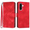 For Samsung Galaxy A36 5G Wallet Case Line Imprinted PU Leather Phone Cover with Strap
