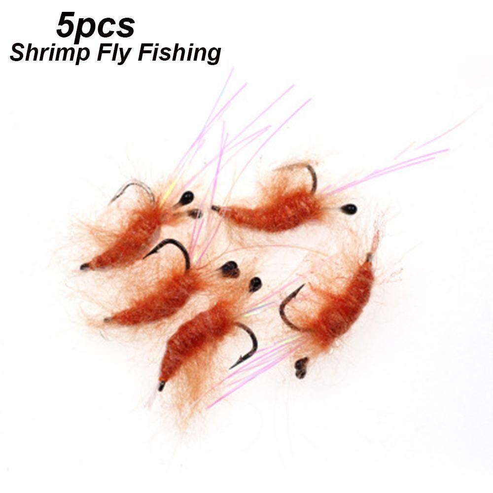 5PCS New Swimbaits Treble Hooks Insect Crank Flies Lure Bionic Bait Shrimp Fly Trout Fishing Lures