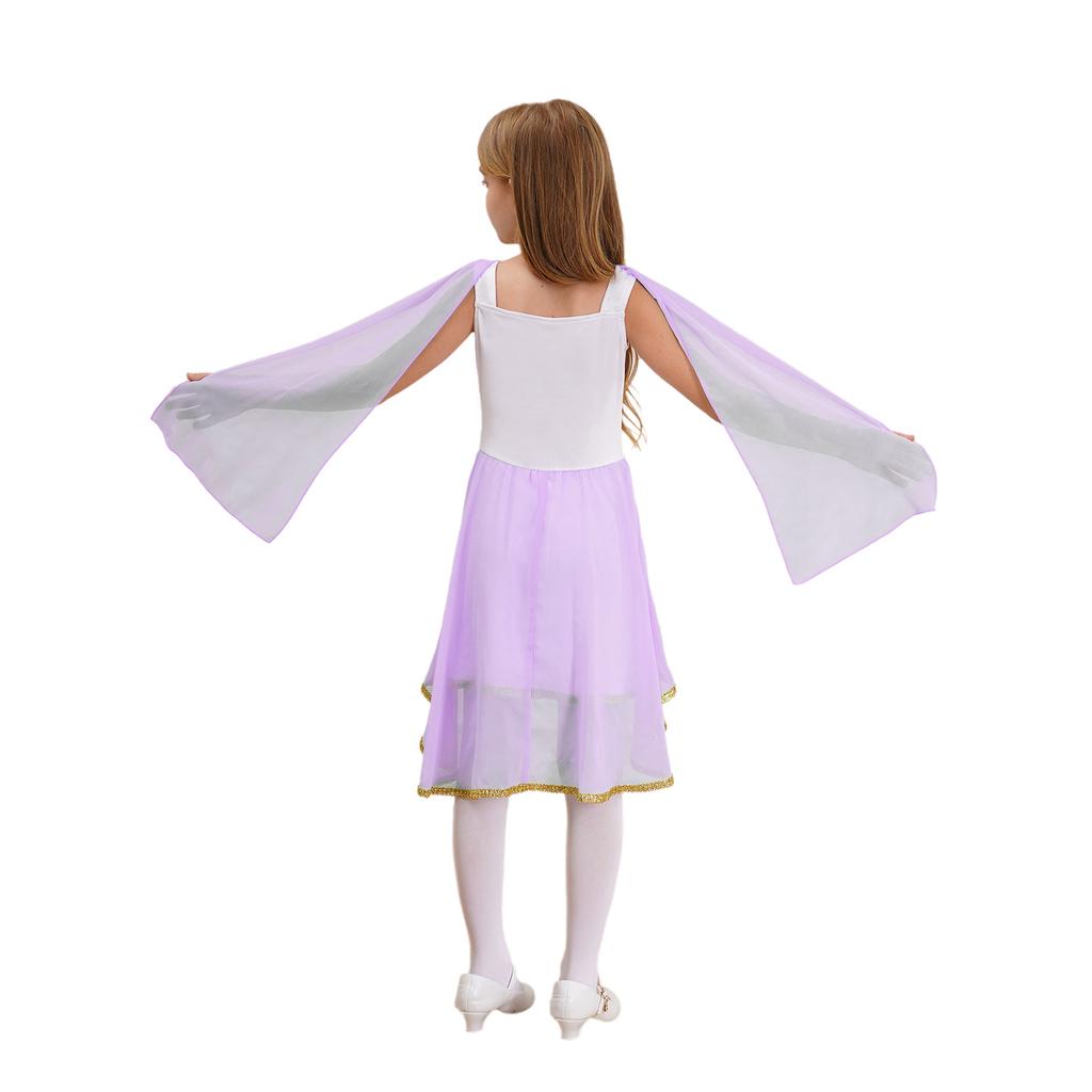 Костюм греческой тоги для девочек, платье без рукавов, асимметричное, струящееся, богиня Древнего Рима, Хэллоуин, косплей-платье