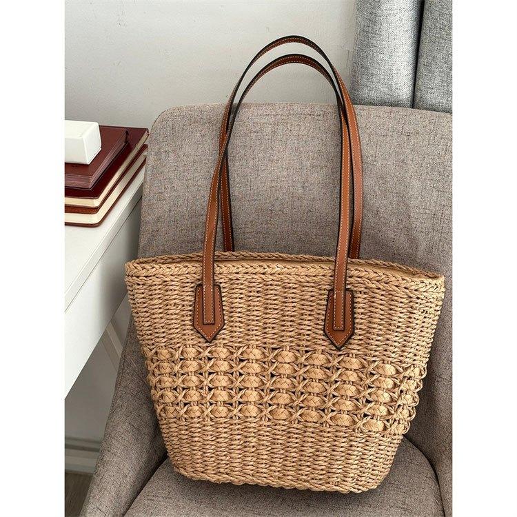 JIAERDI Vintage Casual Straw Bag Purse Women Retro Zipper Chic Weaving Shoulder Bags Wallets Ladies 2025 New Khaki Handbag Y2k