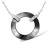 [K6641] - Silver 'Sissi' Black Ceramic Silver Necklace (rhodium-plated) - 20 Mm