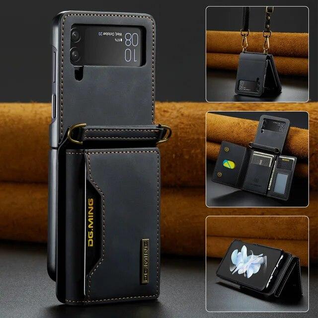 Для Samsung Flip 4 Держатель для карт Лучший защитный чехол для Samsung Galaxy Z Flip4 Flip 4 Кожаный ремешок для телефона Чехлы-кошельки