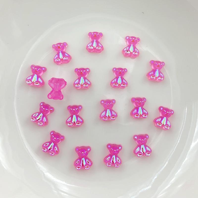 30pcs Cute Animal Bear Crystal Flat Back Rhinestone Nail Art Decoration DIY Clothing Hair Accessories Materials