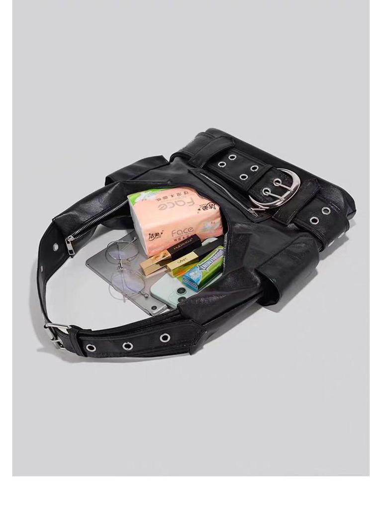 2024 Женская высококачественная сумка кроссбоди Y2K в байкерском стиле - Большая вместимость, нишевый дизайн