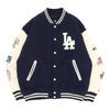 New Era Korean Design MLB Stadium LA L AP MLB PATCH VARSITY JK44 LOSDOD SCAP JP Jacket, Navy,