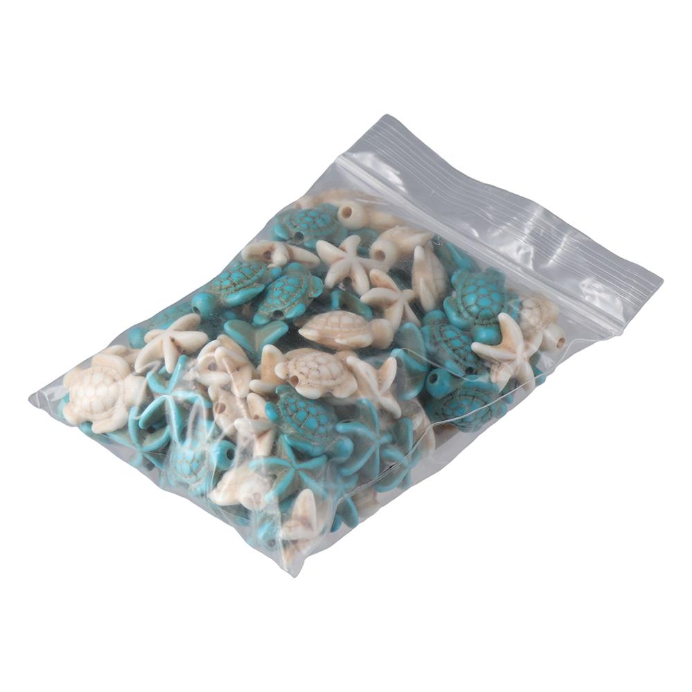 Бусины-разделители с изображением океанских животных, бусины в виде морской черепахи, морской звезды, синтетические бирюзовые бусины в виде морской звезды, черепахи