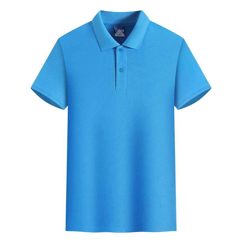 Рубашка поло из желтого хлопка, короткий рукав, 180 г, 32 штуки, однотонная, с лацканами, универсальная повседневная посадка, летняя одежда