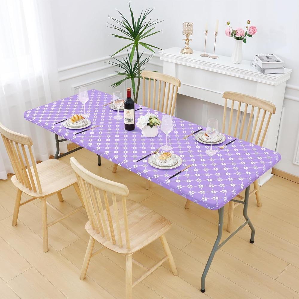 Elastic Edge Elastic Rectangle Picnic Table Cloth Waterproof Table Linen Folding Table