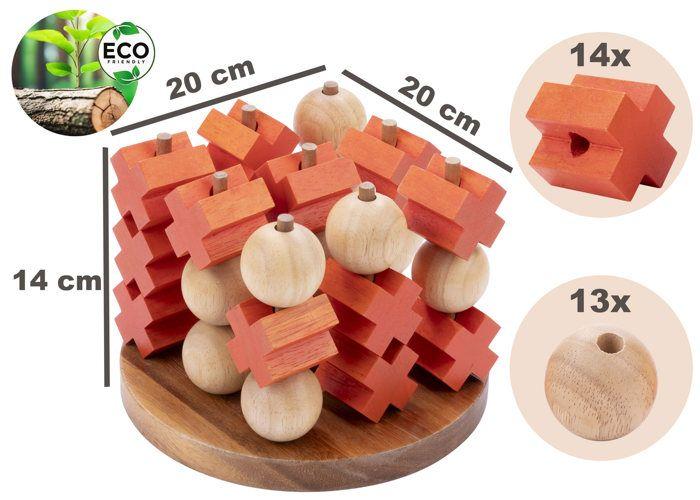 Tic Tac Toe - 3 D - Jeu du Morpion en Bois - XO game -Logique Ambiance - Jeu en bois Ecologique- 2 joueurs - 350420 - Taille L