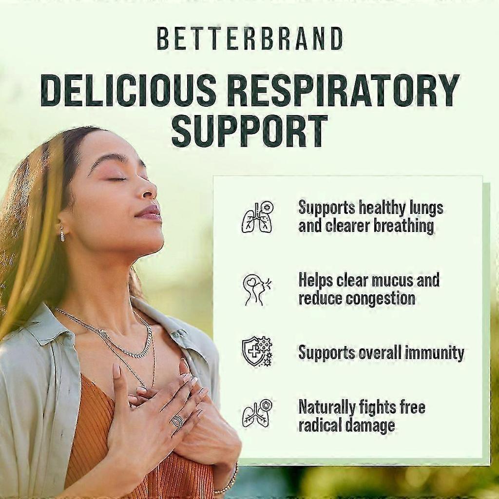 BetterLungs Жевательные таблетки с коровяком Вкус коровяка Здоровье легких и облегчение заложенности носа