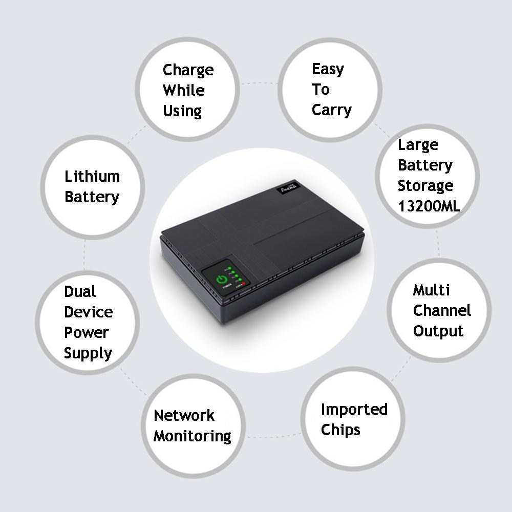 36 Вт DC1036P маршрутизатор 5V9V12V24V DC UPS источник бесперебойного питания 10400 мАч аварийный источник питания для оптического телефона Cat Monitor