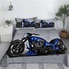 Cool Motorbike Sports Bed Sheet Set 3D Printed Motorcyclist Polyester Bed Flat Sheet With Pillowcase Bedding Bedspread 2/3pcs