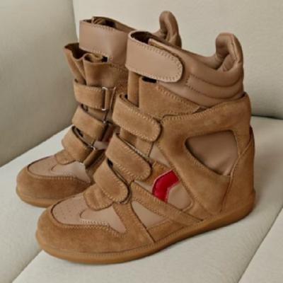 Невидимая обувь для увеличения роста для женщин, осенние новые кроссовки с высоким верхом, цветные спортивные и повседневные туфли на липучках с круглым носком, обувь для хайкинга