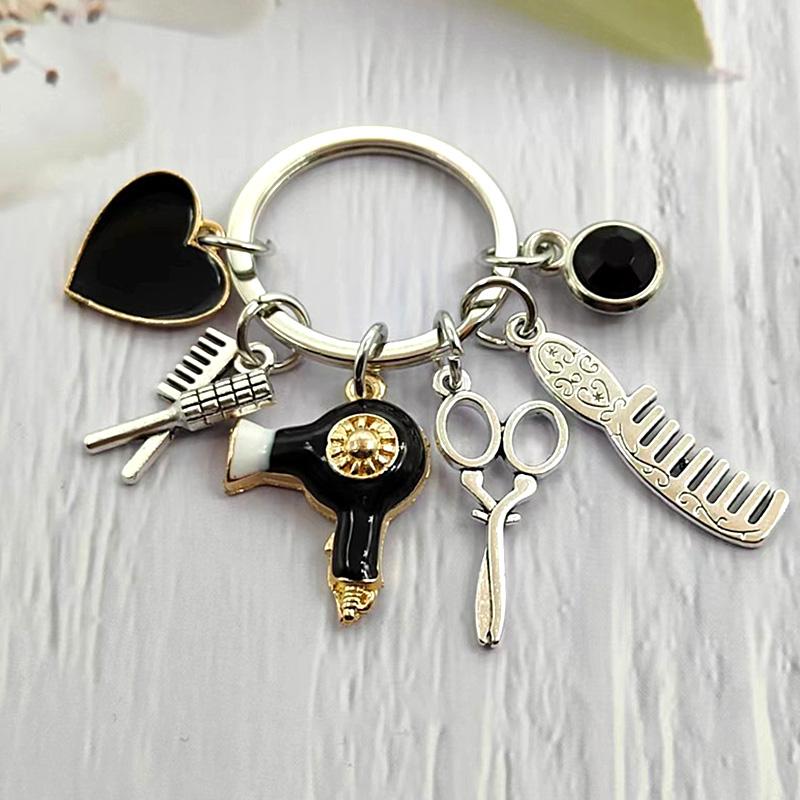 1PC Jewelry Charm Fashion Gift Hairstyle New Hairdressing Keychain Tassel Scissors Dryer