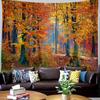 Forest River Tapestry Green Natural Landscape Tapestry Wall Hanging Decoration Living Room Bedroom Decorative Tapestry