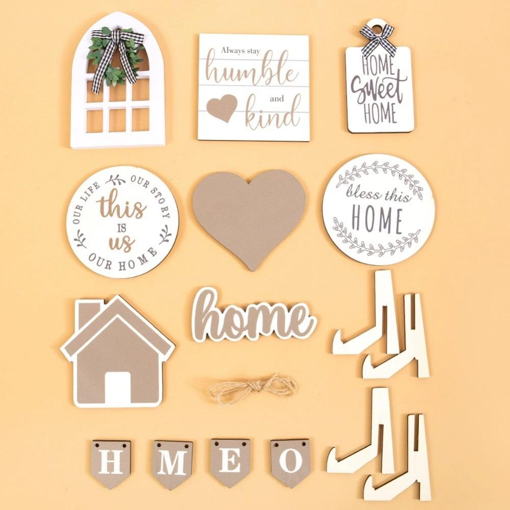 Summer Beach Tiered Tray Decoration Set Farmhouse Rustic Home Decor Home Wood Sign Rustic Table Ornaments for Home Kitchen Table Housewarming Gift