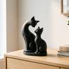 Фигурка Черного Кота 3D Печать Статуэтка Мамы и Котенка Милая Скульптура Животного для Настенной Полки Настольного Декора Подарки для Любителей Кошек