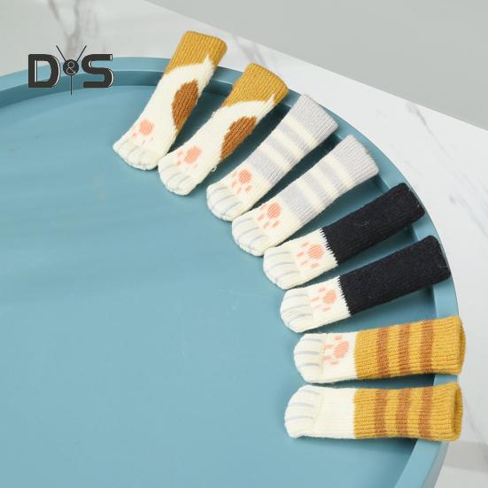 4 Pcs Chair Leg Covers Noise-Reducing Chair Furniture Socks Non Slip Cat Paw Chair Leg Socks Table Leg Protective Socks Floor Protectors