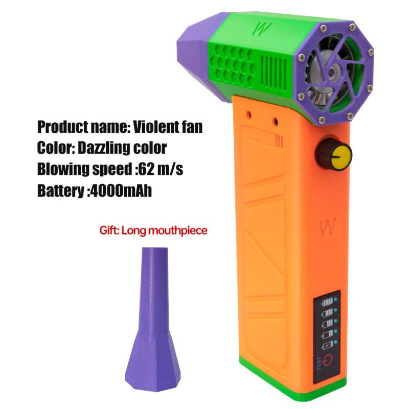 140000RPM Mini Turbo Jet Fan Brushless Motor Handheld Duct Fan 52M/S Portable Turbo Fan Type-C Charging with Power Display Compu