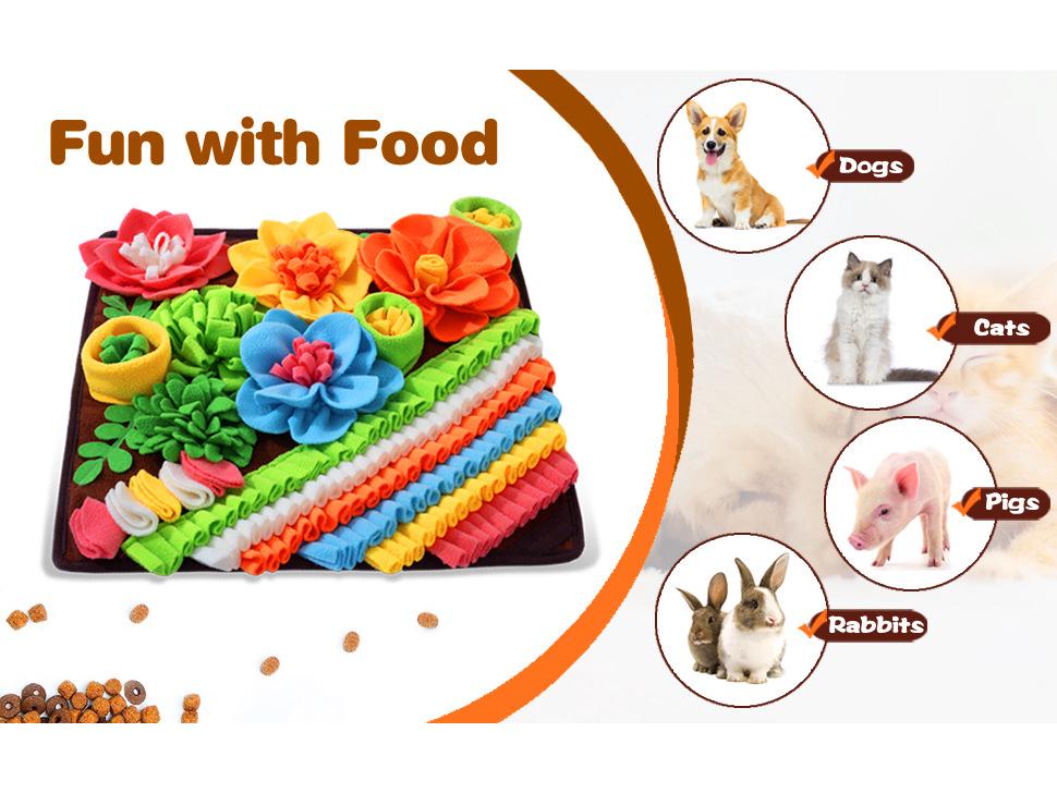 Коврик-головоломка для собак и кошек с запахом домашних животных - интерактивное одеяло для кормления и медленного питания, игрушка для тренировки обоняния