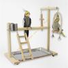 Bird Perch Parrots Stand Cockatiel Playstand Toy with Swing Ladder Chew Toy 55KF