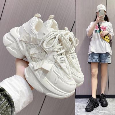 Туфли Muffin Pops с толстой подошвой, весенние и осенние, дышащие ремешки, с маленькими белыми туфлями, повседневная спортивная обувь