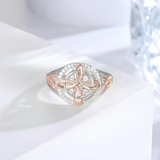 Женское кольцо на палец Дизайн «Ведьмин узел» Двухцветное кольцо Женское Духовный комфорт Защита от негативной энергии