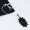 Black Spinel Gemstone Handmade 925 Sterling Silver Electroform Flower Necklace, Black Spinel Silver For Wife Unisex Pendant Gift