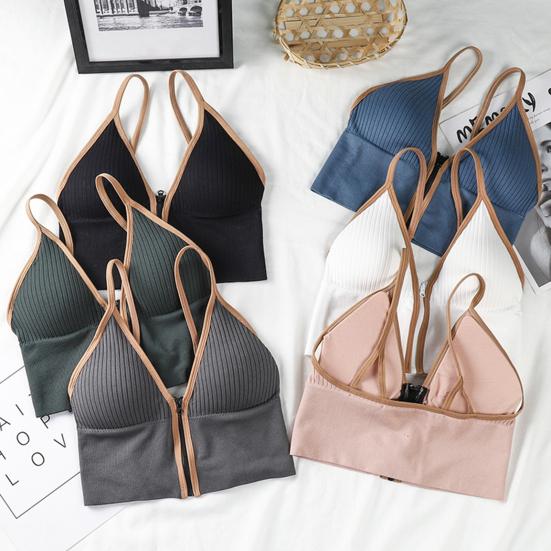 Стильный спортивный бюстгальтер с глубоким V-образным вырезом и поддержкой груди, эластичный женский бюстгальтер с мягкой подкладкой, женская интимная одежда