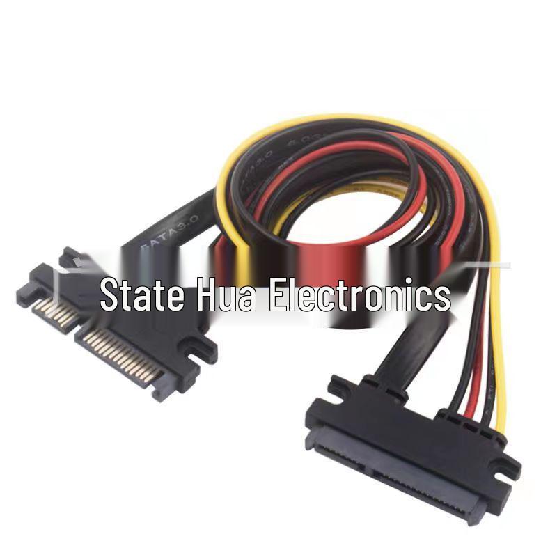 Удлинительный кабель SATA 7+15P "папа-мама" с защелкой для жесткого диска SATA3.0