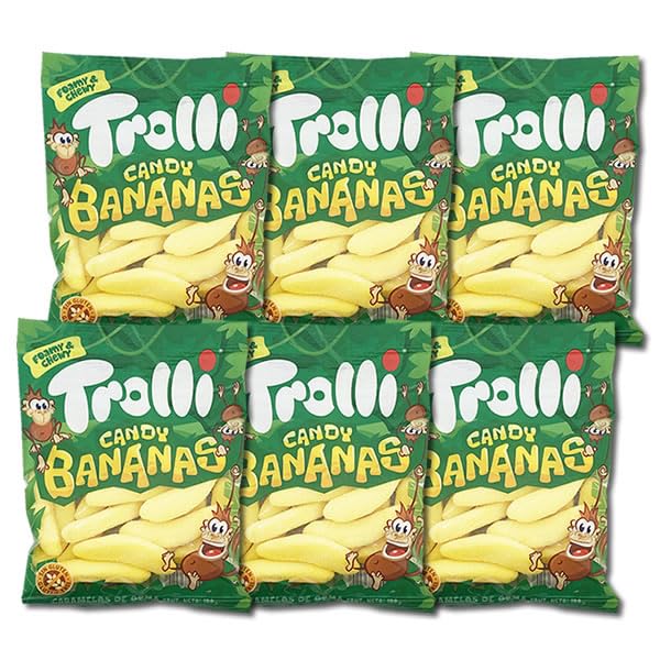 Конфеты Trolli банан жевательный 6 пакетиков оптовая закупка набор импортные сладости