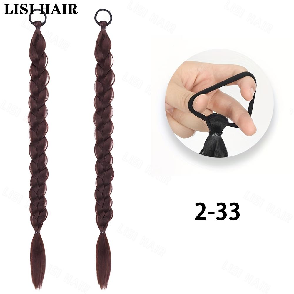 MISS WIG Synthetic Long Braided Ponytail With Elastic Band Hair Fiber Extensions Pony Tail Hair Accessories For Party Daily Use