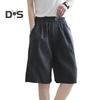 Женские шорты с широкими штанинами и эластичным поясом, повседневные брюки, однотонные, свободного кроя, длиной до колена, спортивные шорты с карманами