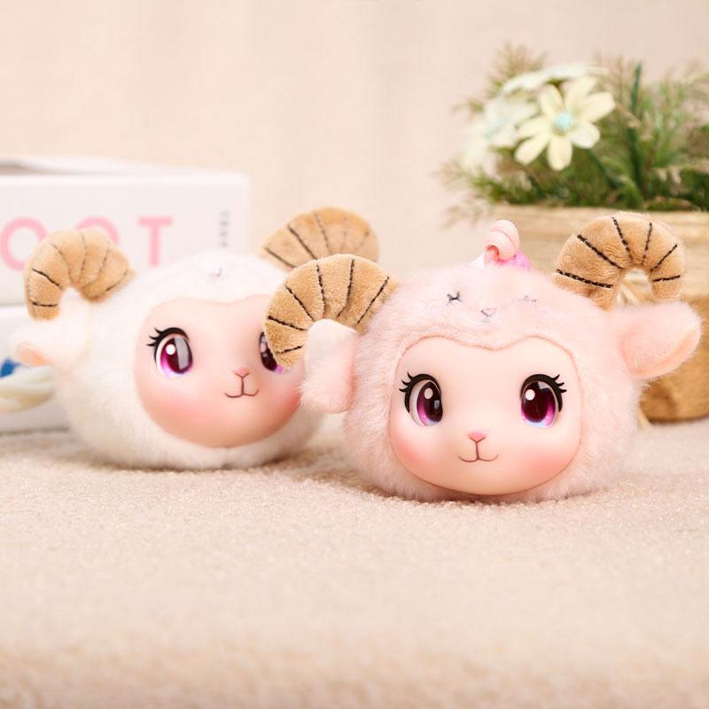 Polyester Sheep Pendant Plush Toy Doll with PP Cotton Filling Unisex 14+ Years Trendy Small Gift Keychain Party