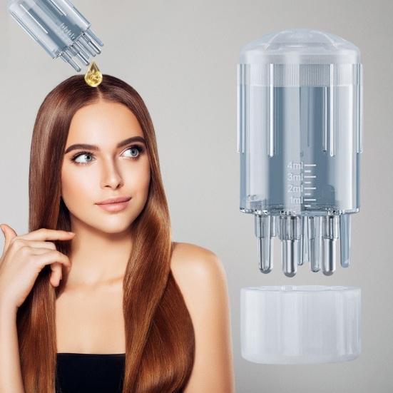 3ML Hair Oil Applicator with Precise Scale Scalp Massage Applicator Comb Clear Portable