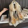 Silk Handmade Embroidered Scarf: Elegant Mulberry Silk Shawl for Spring & Autumn