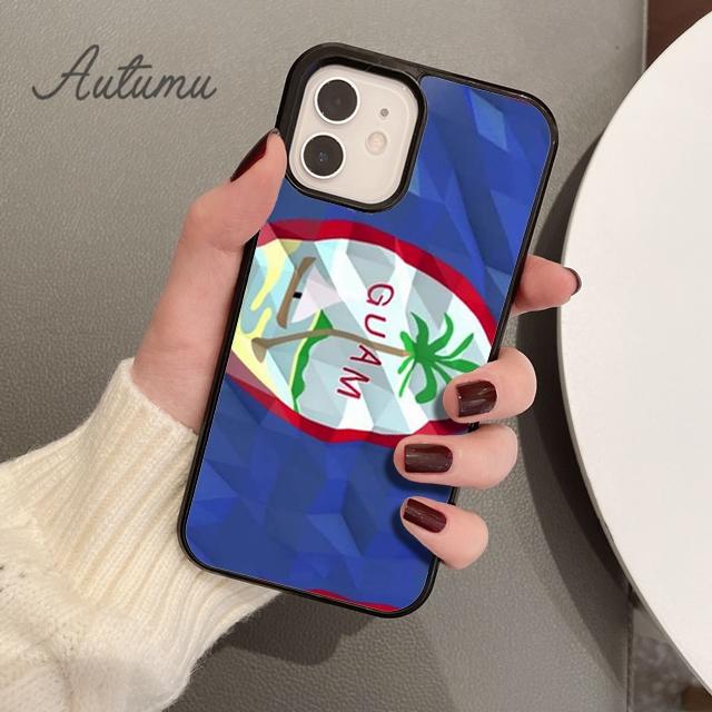 Чехол для телефона с флагом Гуама для iPhone 11 12 13 14 Pro Max mini X XR XS SE 2020 5 6S 7 8 Plus Samsung Galaxy S21 S22 Чехол-накладка