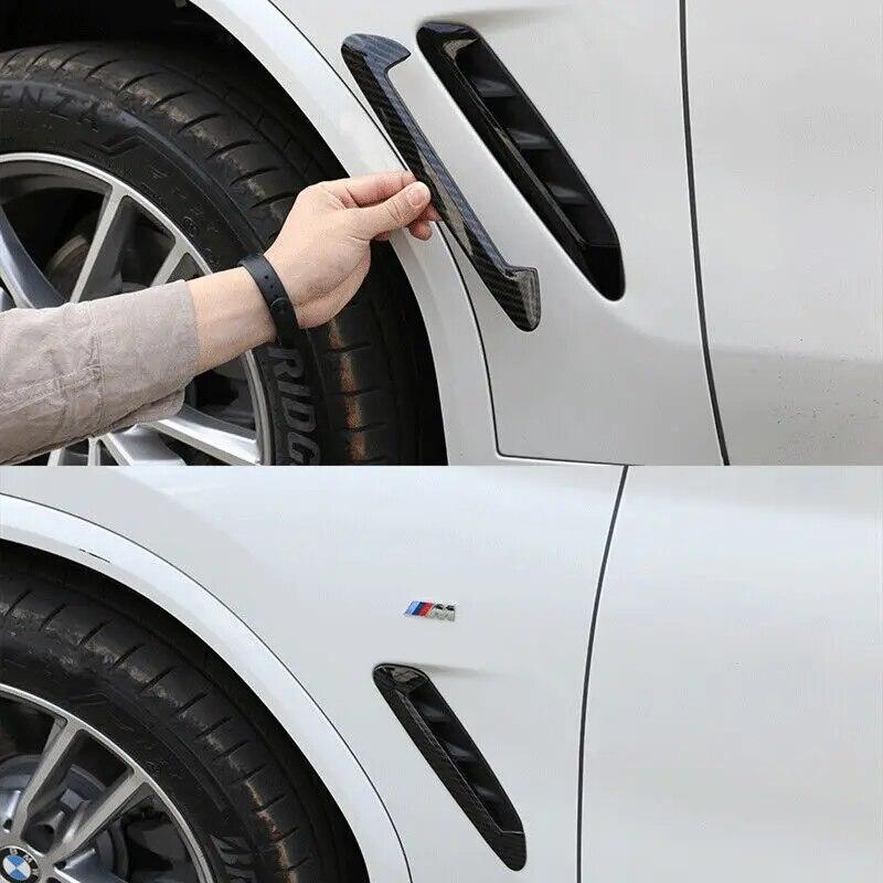 Side Fender Air Vent Cover Trim Protection Sticker For BMW X3 G01 X4 G02 2018 Car Accessories Gloss Black Carbon Look