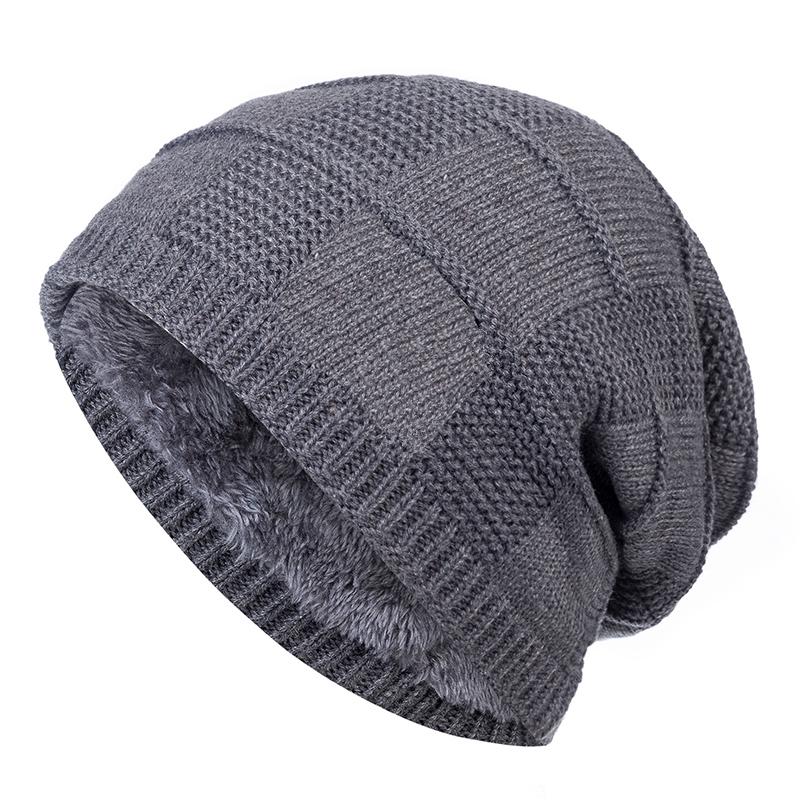 Hats New Winter For Stylish Men Women Slouchy Warm Ski Beanie Hat Plain Pattern Design Add Fur Lined Thick Knitted Hat Bonnet Cap