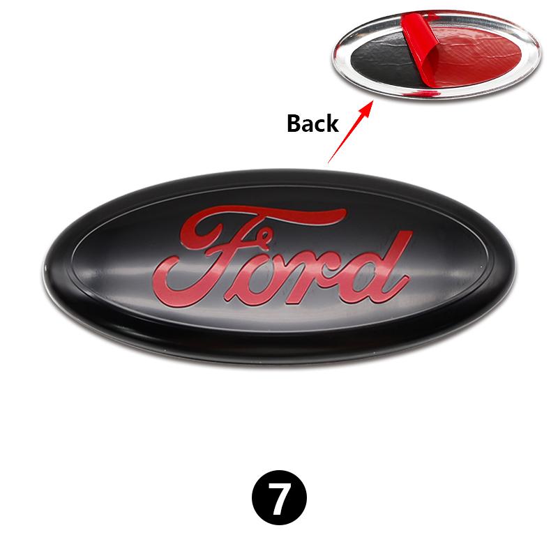 UJOV9 1Pc 17.5cm Aluminum Front Grille Hood Logo Sticker For Ford Focus Fiesta Mondeo Ranger Trunk Accessories 3D Luxury Pro Premium