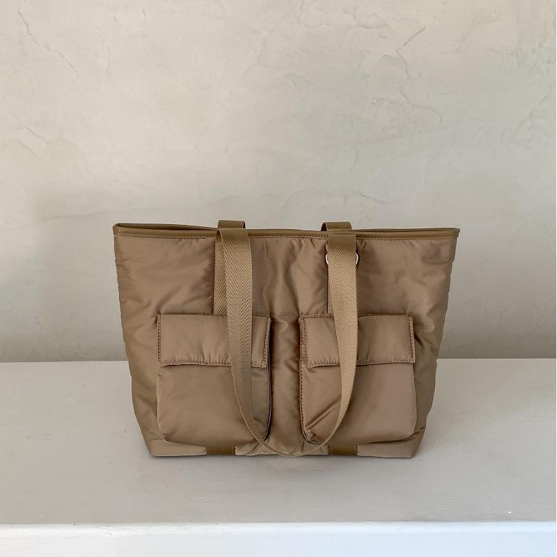 Сумка-тоут нейлоновая повседневная осенне-зимняя новая хлопковая сумка для одежды для поездок на работу модная большая вместительная наплечная сумка женская