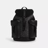 Warner Backpack In Signature Canvas Black Copper Charcoal Black