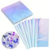 100 Pieces Cellophane Sheets, Blue Fluorescent Packaging, Suitable for Iridescent Film Crafts Holographic Cellophane Paper
